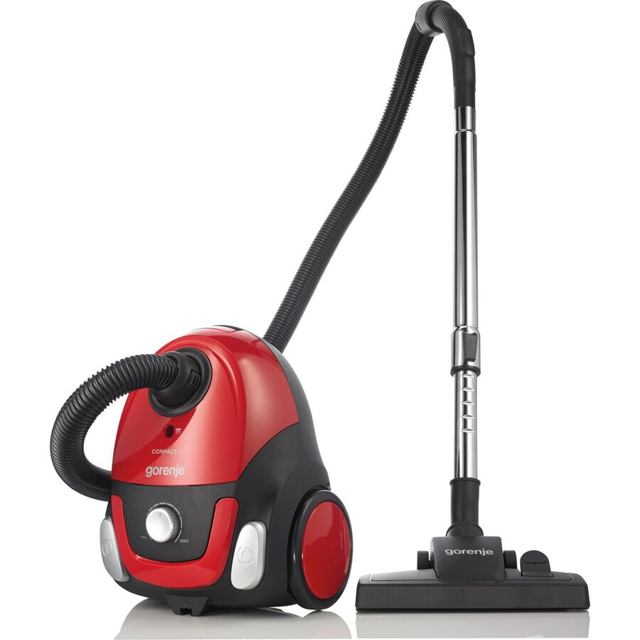 VCEB11CXRII Cu sac, 800 W, Recipient colector 2 L, Suprafata aspirare 15 m, Rosu/Negru