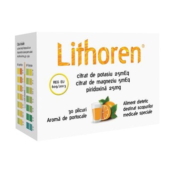Lithoren - preventia si tratamentul litiazei renale, 30 plicuri Lithoren - preventia si tratamentul litiazei renale, 30 plicuri