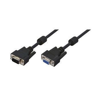 Cablu prelungitor Logilink VGA 15 pini tata - VGA 15 pini mama, Ferita, 10 m, negru Cablu prelungitor Logilink VGA 15 pini tata - VGA 15 pini mama, Ferita, 10 m, negru