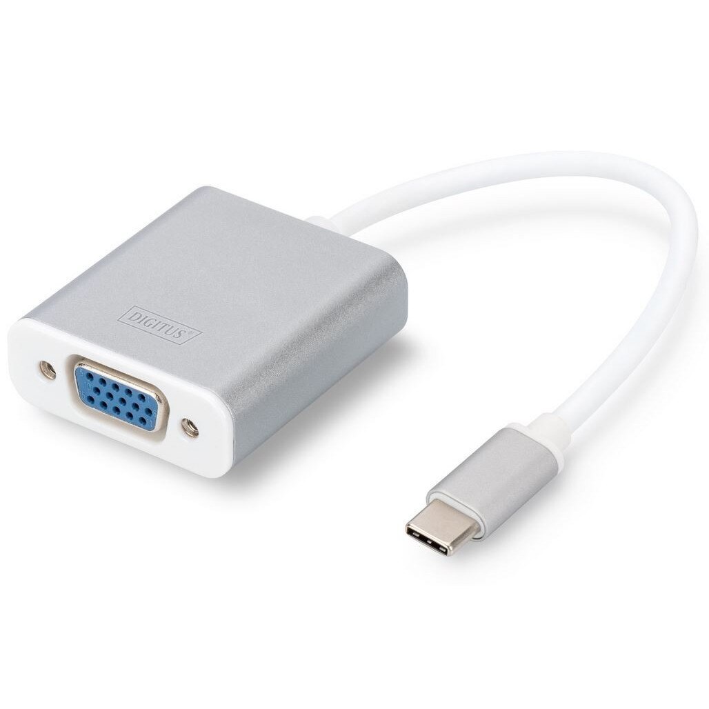 Adaptor USB 3.0, Tip C, VGA, Full HD, 75 Hz, Carcasa din aluminiu, Digitus