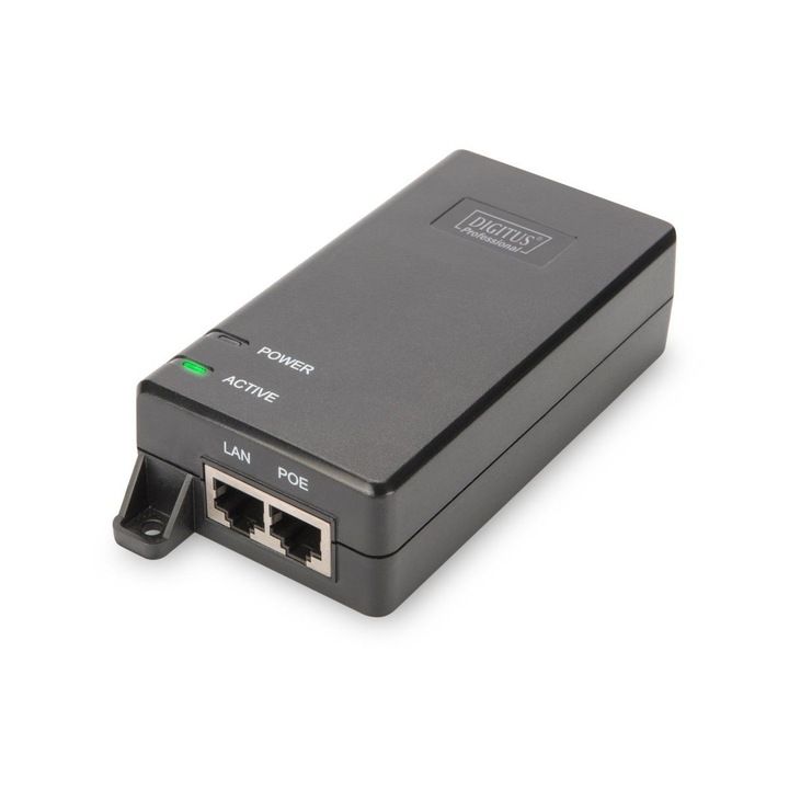 Захранване Active PoE + 802.3at, Макс. 48V, 30W, Gigabit 10 / 100 / 1000 mbps, Digitus