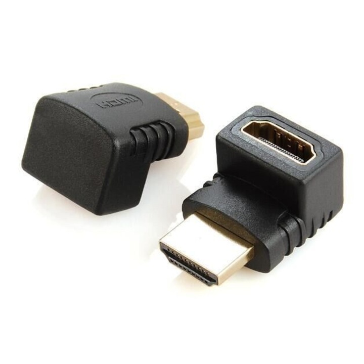 Adaptor Gembird, HDMI Angled 270 masculin-feminin, Negru