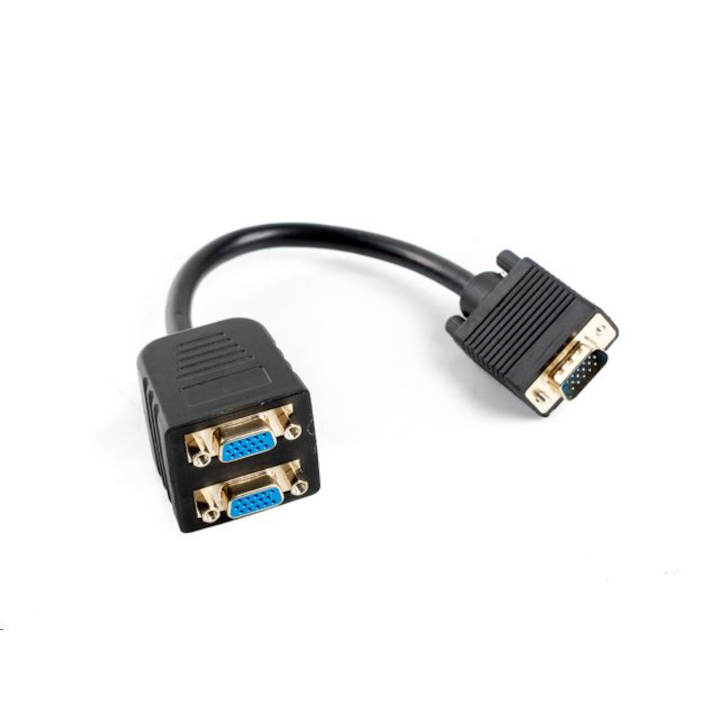 Преходник VGA мъжки към 2 x VGA женски, 20 см, Lanberg