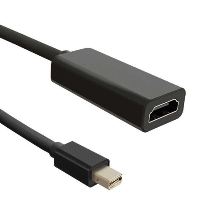 Adaptor Mini DisplayPort tata la HDMI mama, 1080p, 20 cm, Negru