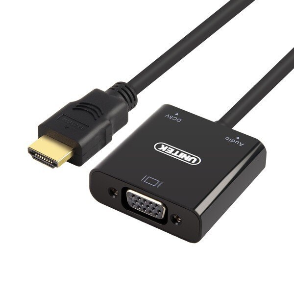 Adaptor Hdmi la Vga + Audio; Y-6333, Unitek, Negru