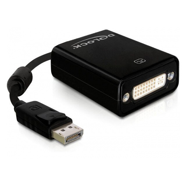 Adaptor Displayport la DVI-I 24+5, Lungime 20 cm, Delock, Negru