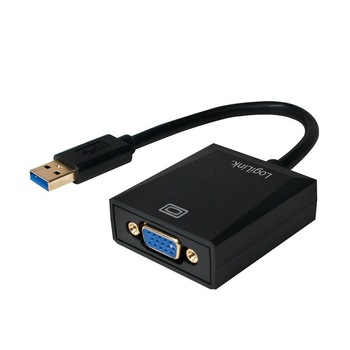 Adaptor Logilink USB 3.0 - VGA, Negru Adaptor Logilink USB 3.0 - VGA, Negru