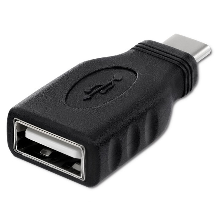 Adaptor Qoltec USB 3.1 Tip C tata la USB 2.0 Tip A mama, Negru