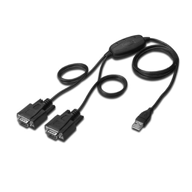Adaptor USB 2.0 pentru 2 x RS232, Chipset FTDI / FT2232H, Digitus