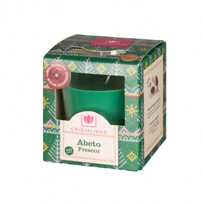 Lumanare naturala Cristalinas, aroma brad 50 ore