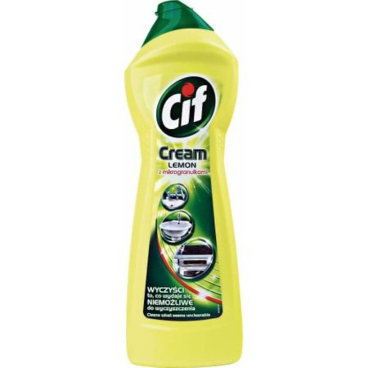 Detergent CIF Cream Lemon, Cantitate 250 ml, Parfum de Lamaie