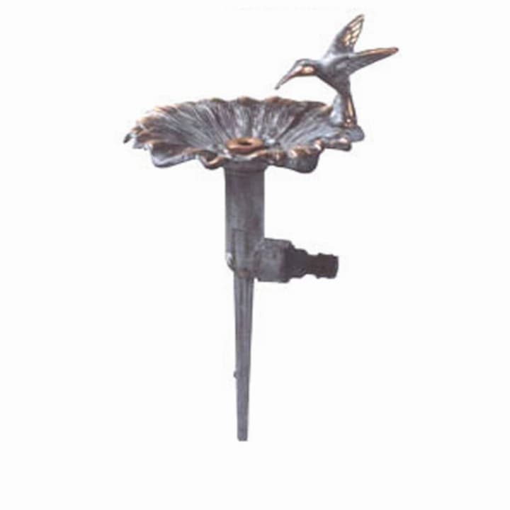 Ö-SZ 3004 Réz Antikolt VIRÁG alakú Leszúrható, Öntöző és Szórófej, Kolibri madárral- Kuplungos Tömlő csatlakozás vagy 3/4 coll belső menet