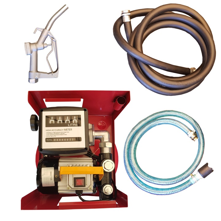 Pompa transfer motorina 220V 550W 60L/min Kit cu contor, furtune si pistol Breckner Germany