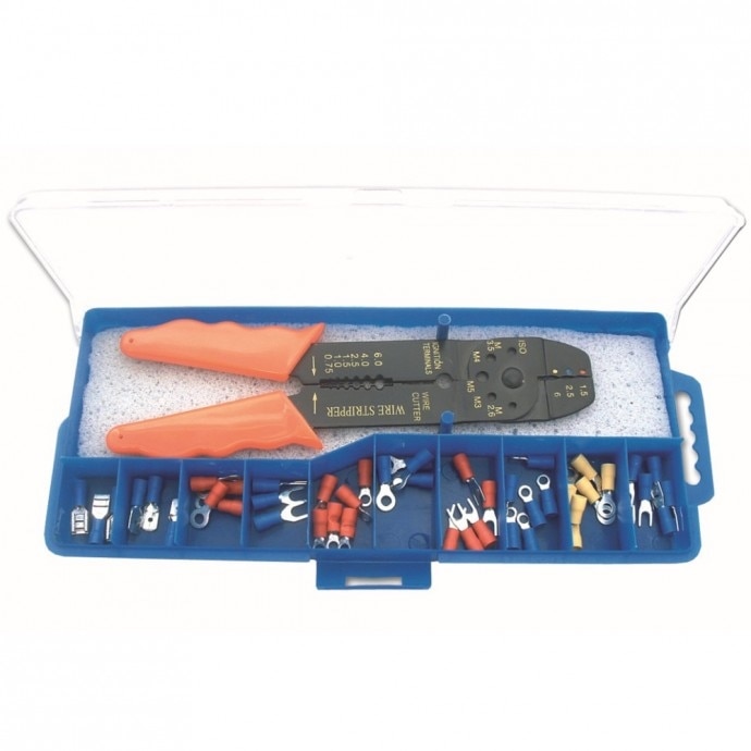 Set cleste sertizant cu 60 de papuci izolatii