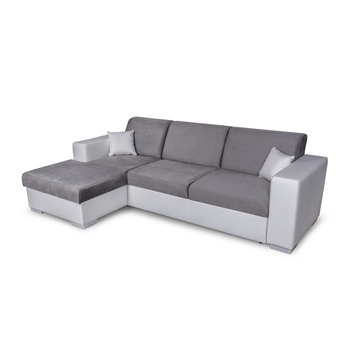 Coltar Caribi extensibil, lada de depozitare, 260 x 156 cm,grey SOHO 10/ALB, DR Coltar Caribi extensibil, lada de depozitare, 260 x 156 cm,grey SOHO 10/ALB, DR