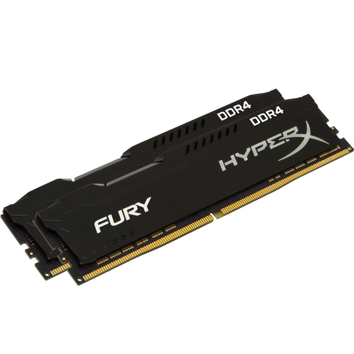 KINGSTON HYPERX Fury Memória, 16GB, DDR4 3600MHz, CL17, DIMM 1Rx8 (2 darabos készlet), Fekete