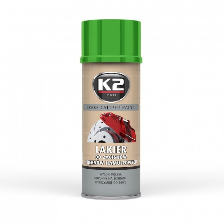 K2 Caliper Paint féknyereg festék spray, 400ml, zöld