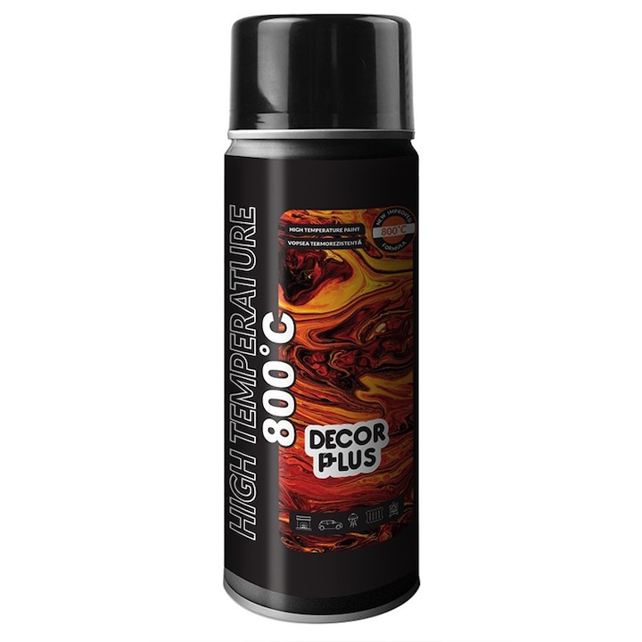 Spray vopsea rezistent la temperaturi inalte negru 400 ml