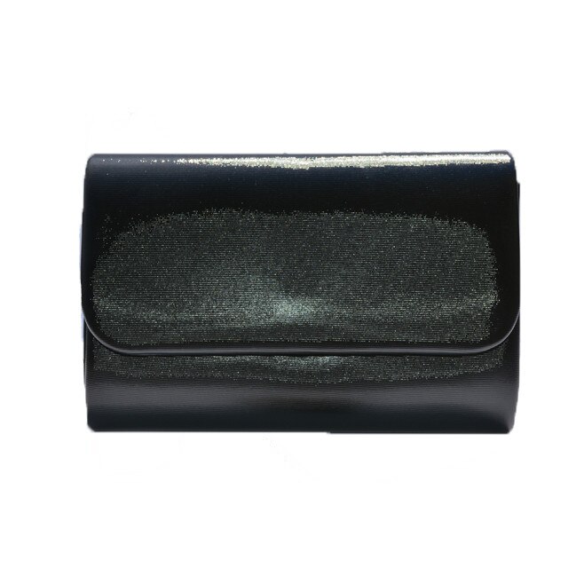 Poseta de seara cu design simplu si aspect lucios, D&J Exclusive, Negru