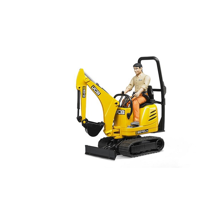 Micro excavator Bruder - JCB 8010 CTS, cu figurina