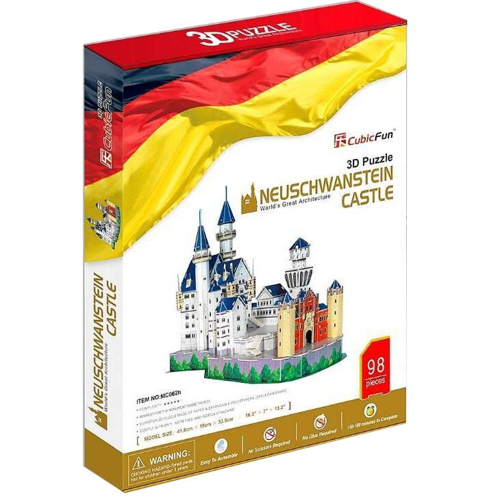 Puzzle 3D CubicFun, Castelul Neuschwanstein Germania, 98 de piese