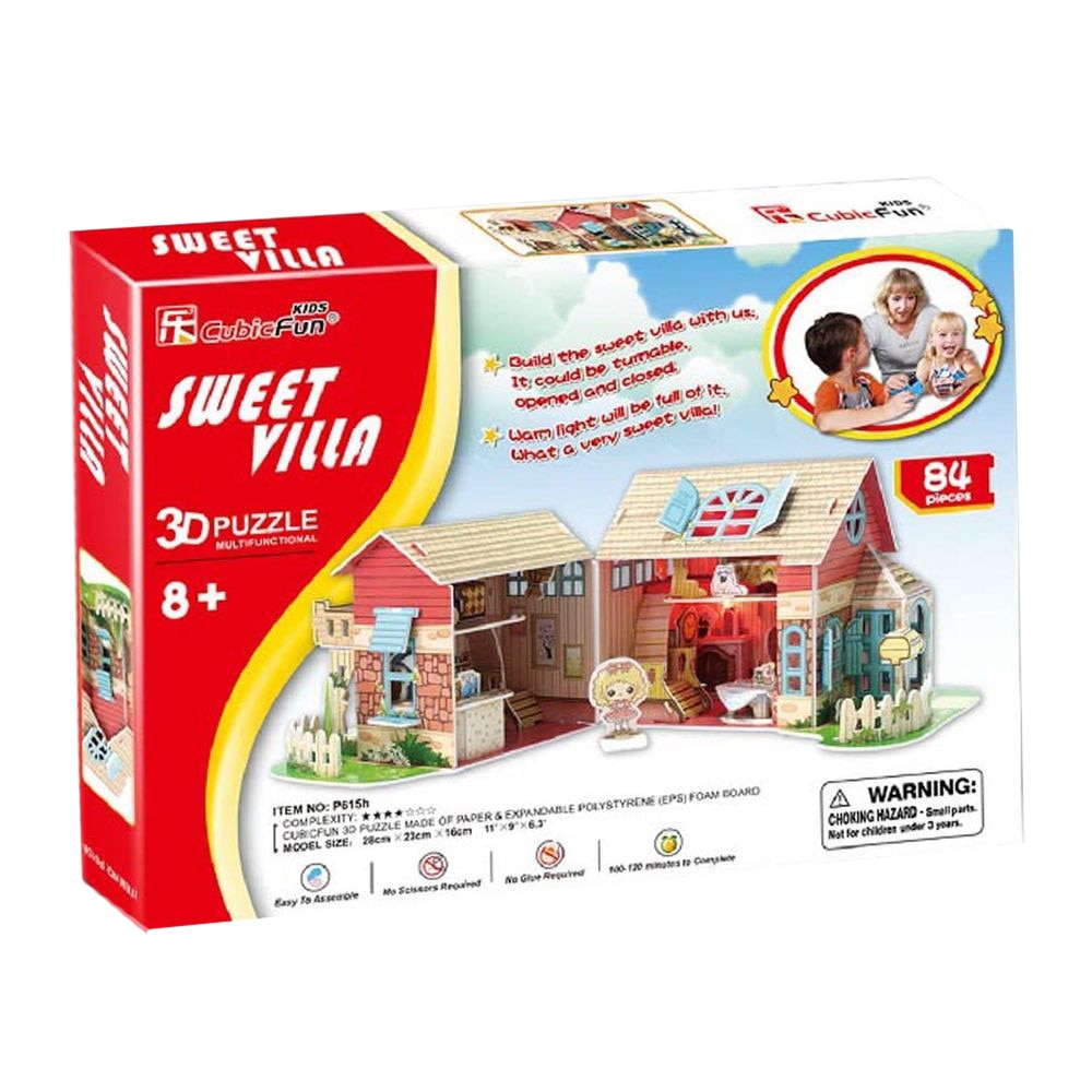 Puzzle 3D CubicFun, Casuta de poveste pentru papusi, 84 de piese