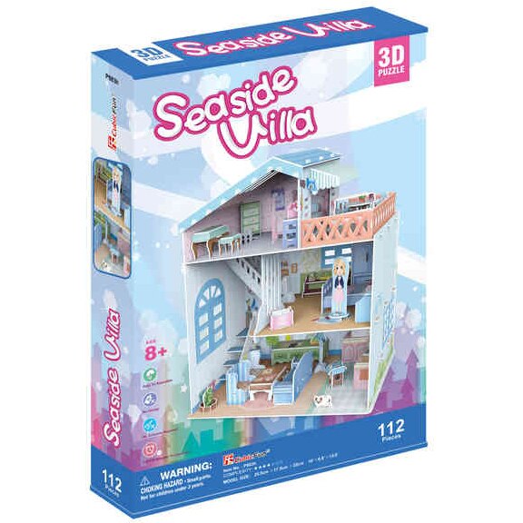 Puzzle 3D CubicFun, Vila de la mare, 112 piese