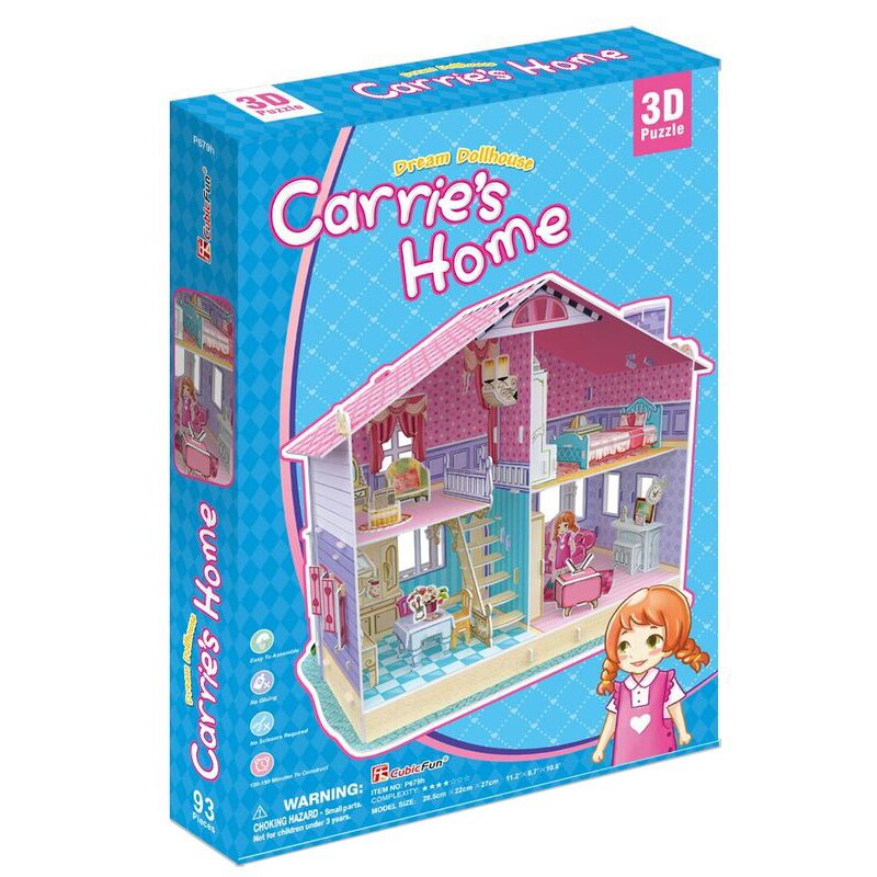 Puzzle 3D CubicFun, Casuta lui Carrie, 93 de piese