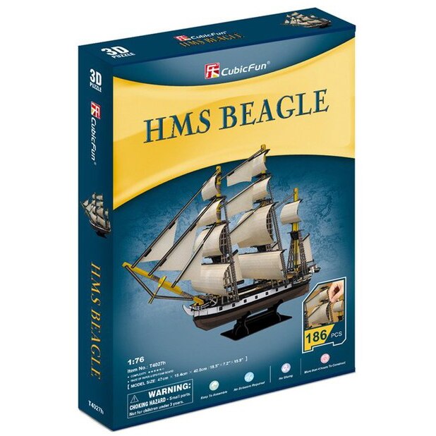 Puzzle 3D CubicFun HMS Beagle, 168 piese