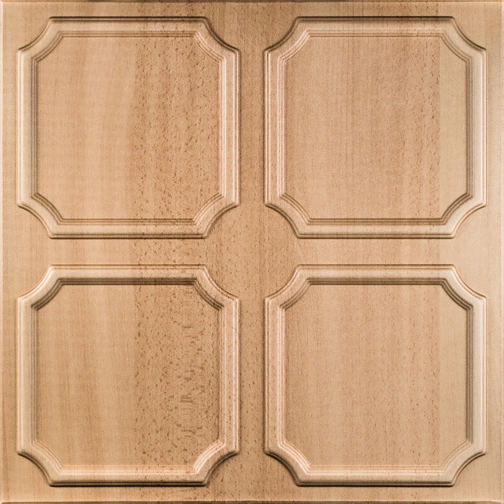 Tavan decorativ C1005, culoare FAG INCHIS, 50x50 cm, grosime 0.3 cm, 10 pachete, suprafata acoperita 20 mp