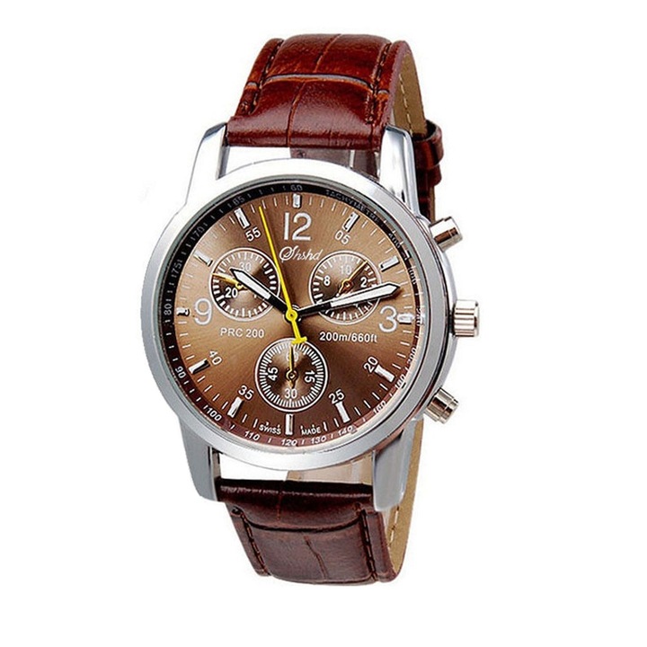 Мъжки часовник Geneva Platinum модерен LRTM BT, Стилен, Quartz, кафяв