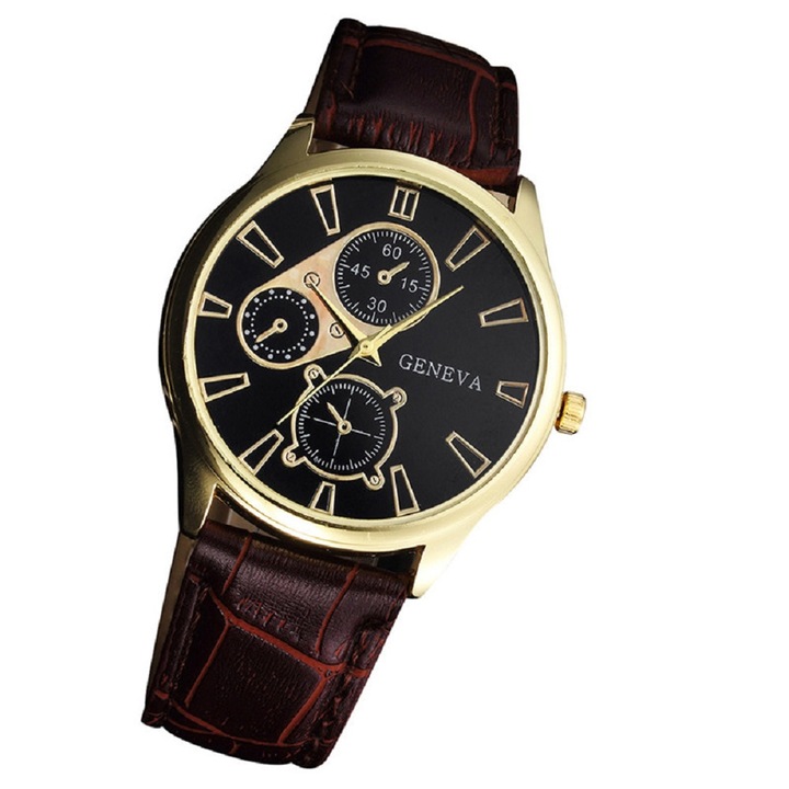Мъжки часовник Geneva Platinum Elegant LRTM BT, Стилен, Quartz, кафяв