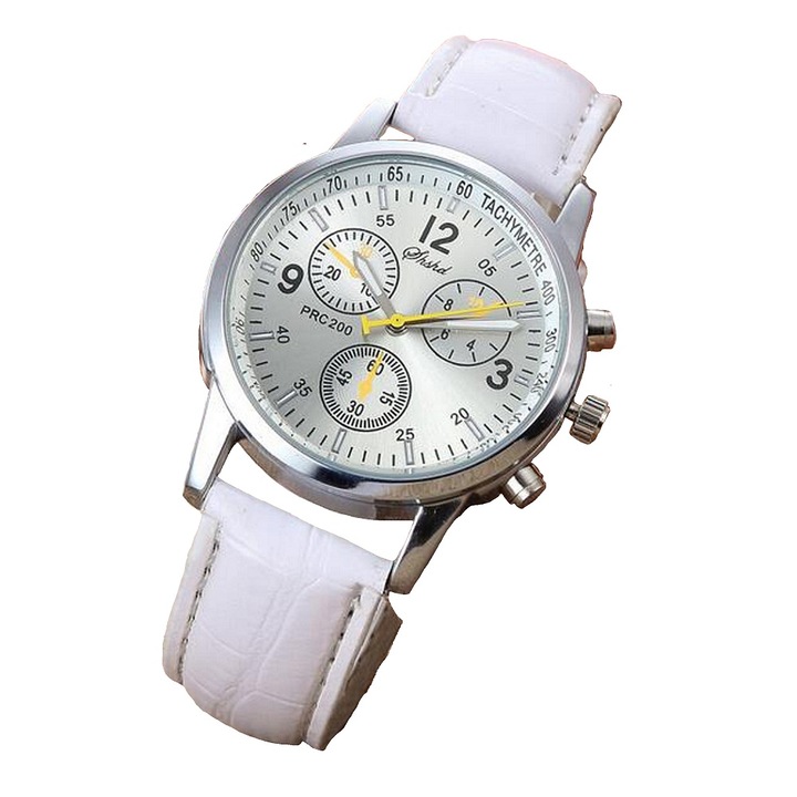Мъжки часовник Geneva Platinum модерен LRTM BT, Стилен, Quartz, Бял