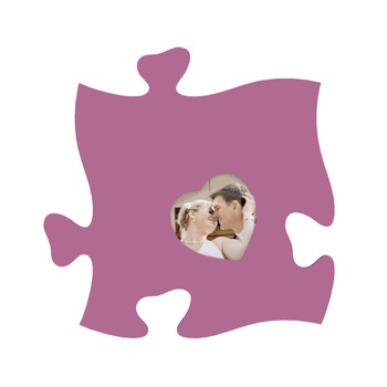 Rama foto tip puzzle, fuchsia, foto 10x10, inima mica Rama foto tip puzzle, fuchsia, foto 10x10, inima mica