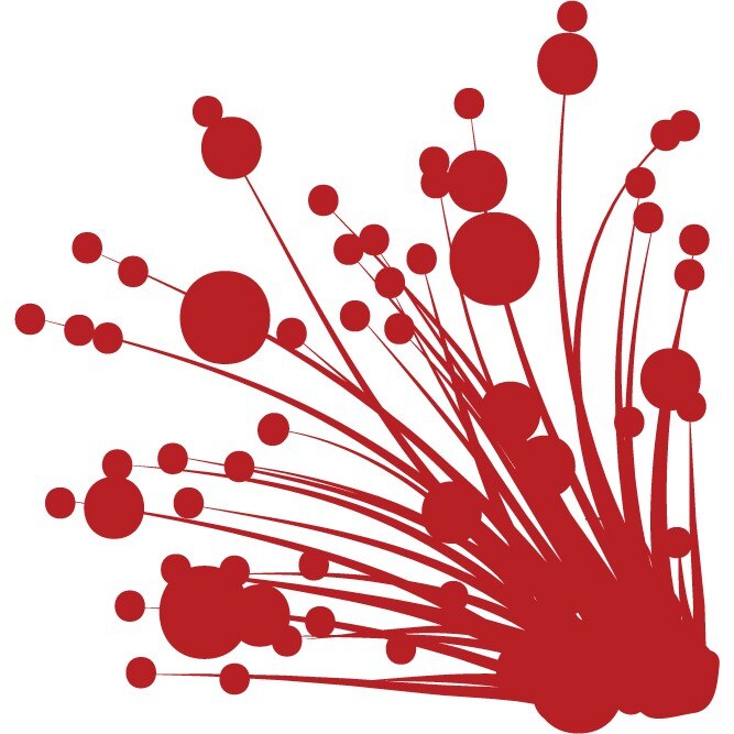 Iarba cu buline - Sticker Decorativ - Rosu Cardinal - 110 x 115 cm