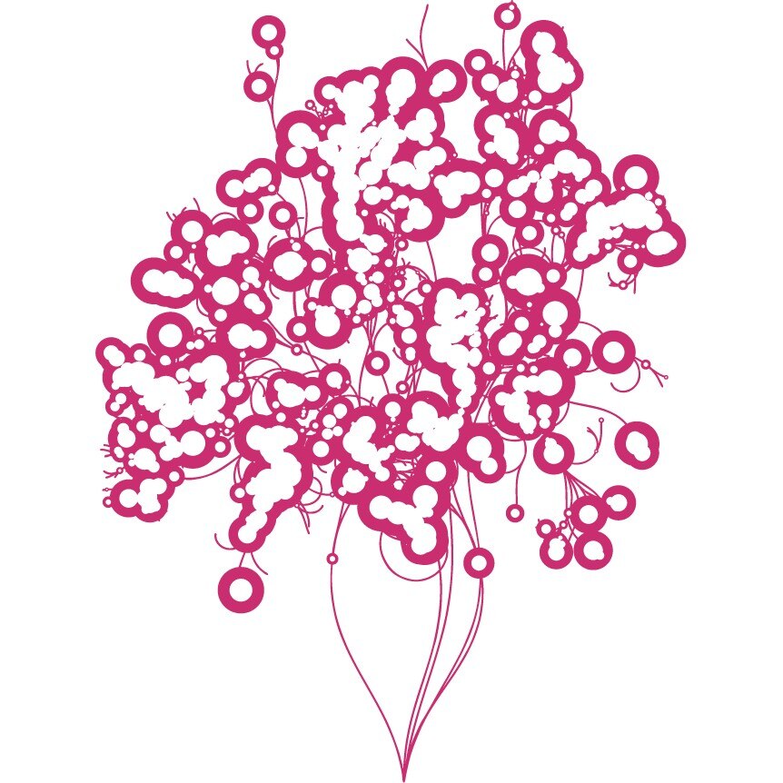 Floare artistica - Sticker Decorativ - Magenta - 110 x 145 cm