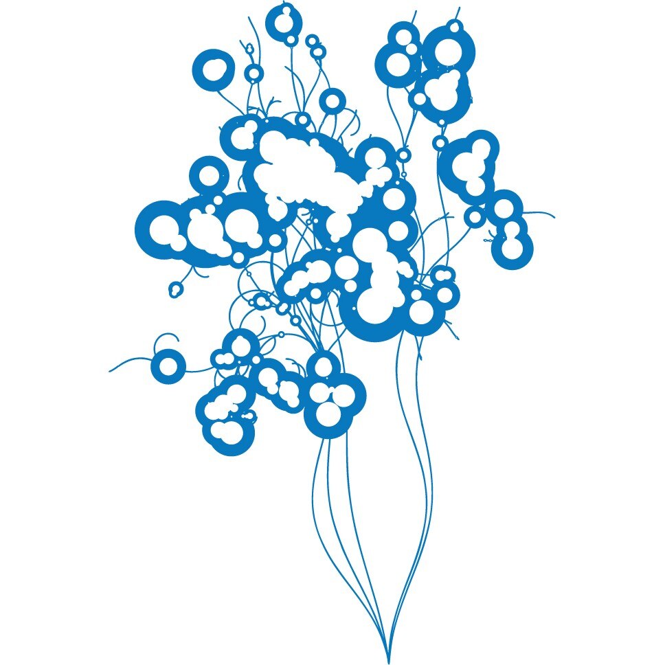 Eleganta intr-un stil modern - Sticker Decorativ - Albastru - 100 x 149 cm