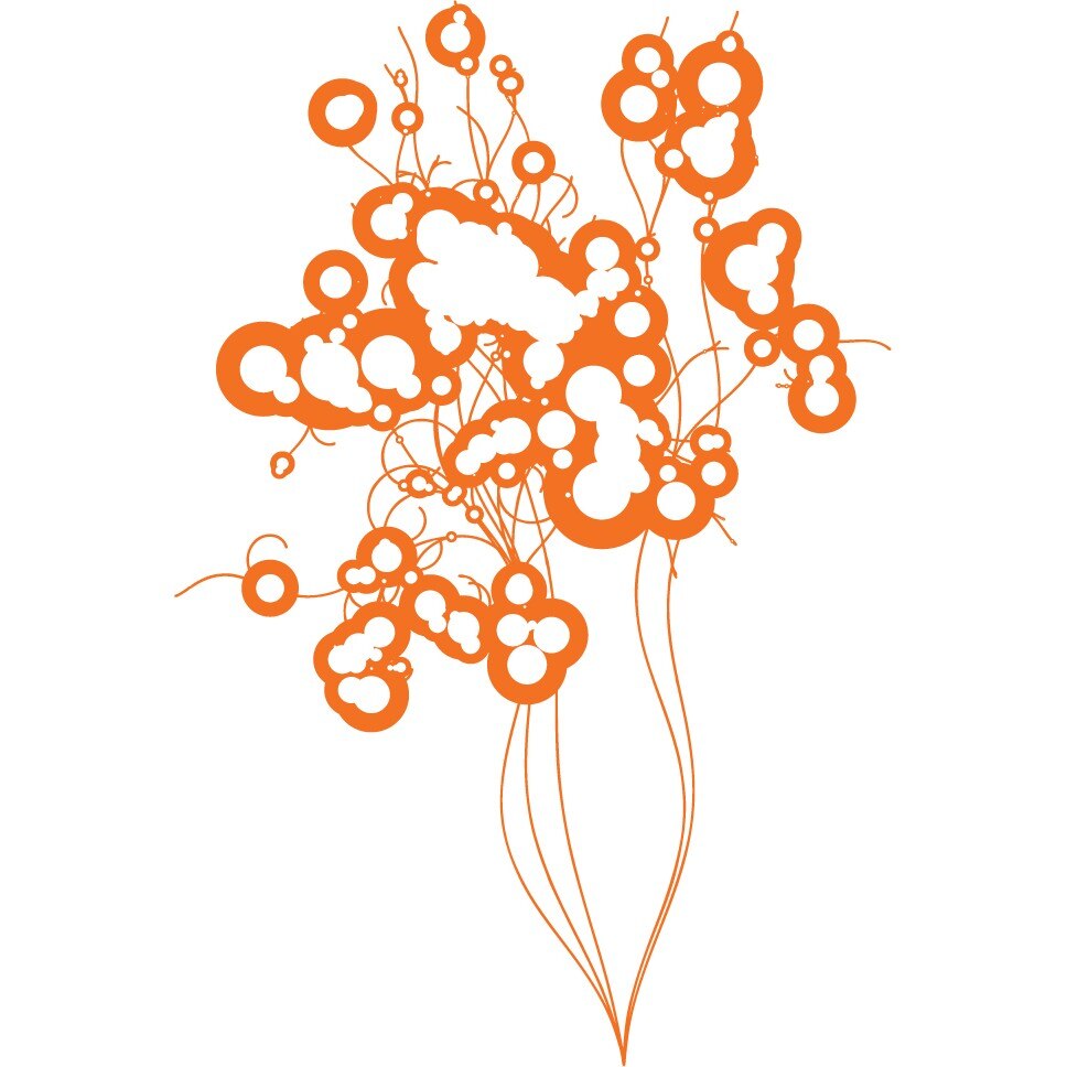 Eleganta intr-un stil modern - Sticker Decorativ - Portocaliu - 100 x 149 cm