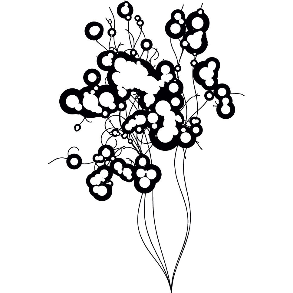 Eleganta intr-un stil modern - Sticker Decorativ - Negru - 100 x 149 cm