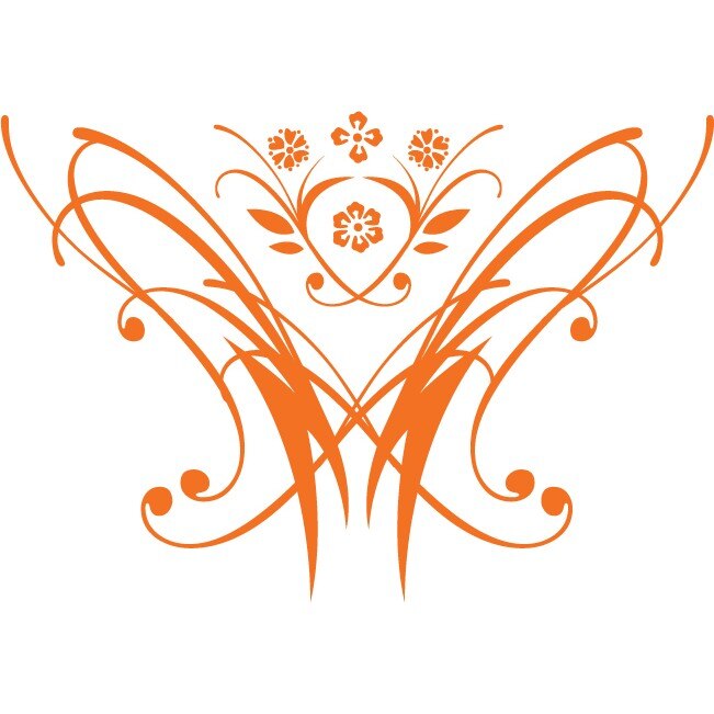 Florile moderne - Sticker Decorativ - Portocaliu - 145 x 100 cm