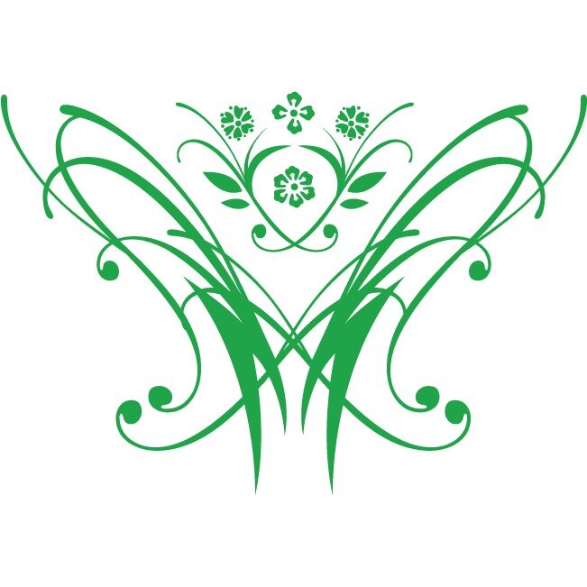 Florile moderne - Sticker Decorativ - Verde - 109 x 75 cm