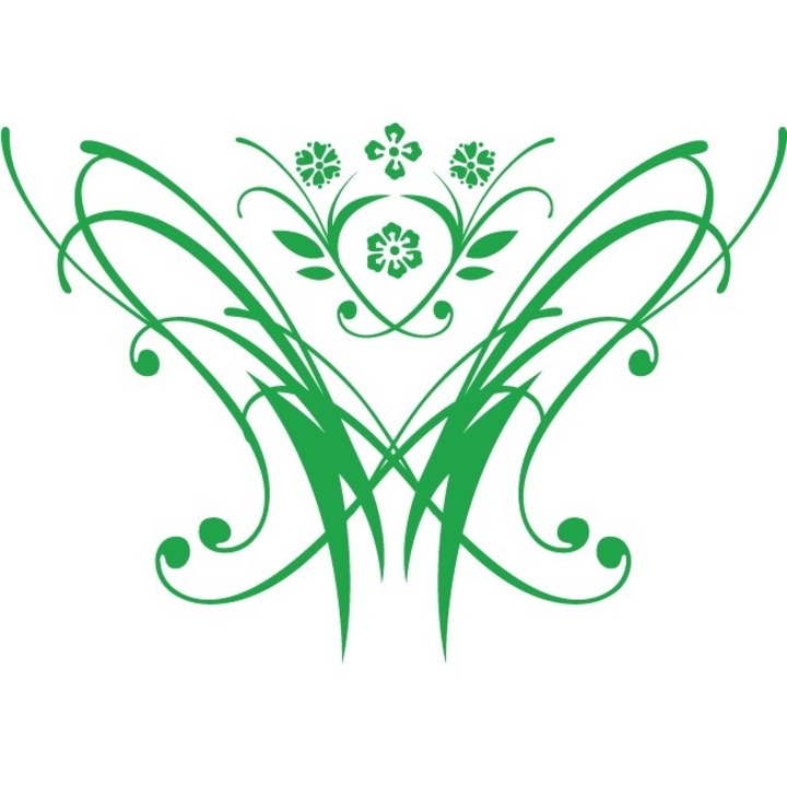 Florile moderne - Sticker Decorativ - Verde - 145 x 100 cm
