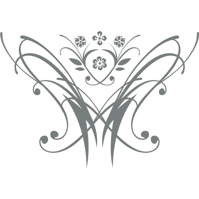 Florile moderne - Sticker Decorativ - Gri Metal - 109 x 75 cm