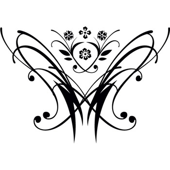 Florile moderne - Sticker Decorativ - Negru - 109 x 75 cm Florile moderne - Sticker Decorativ - Negru - 109 x 75 cm