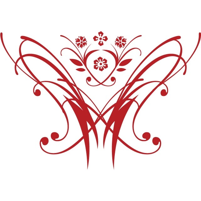 Florile moderne - Sticker Decorativ - Rosu Cardinal - 109 x 75 cm