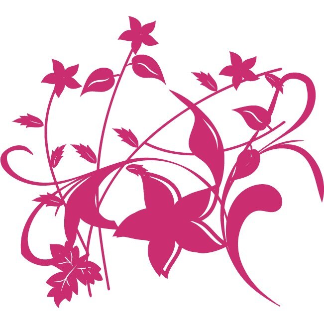 Planta artificiala - Sticker Decorativ - Magenta - 83 x 92 cm