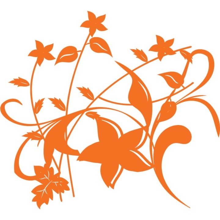 Planta artificiala - Sticker Decorativ - Portocaliu - 110 x 122 cm