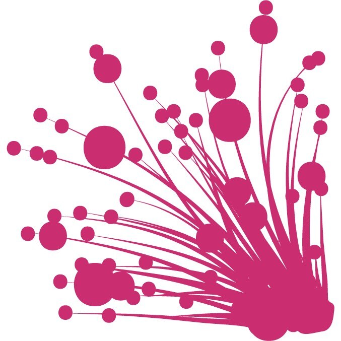 Iarba cu buline - Sticker Decorativ - Magenta - 83 x 86 cm