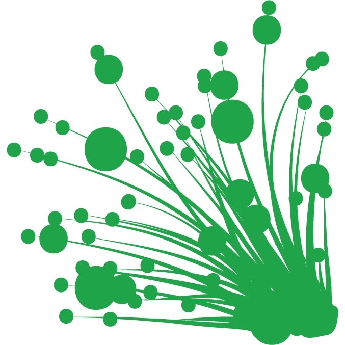 Iarba cu buline - Sticker Decorativ - Verde - 83 x 86 cm