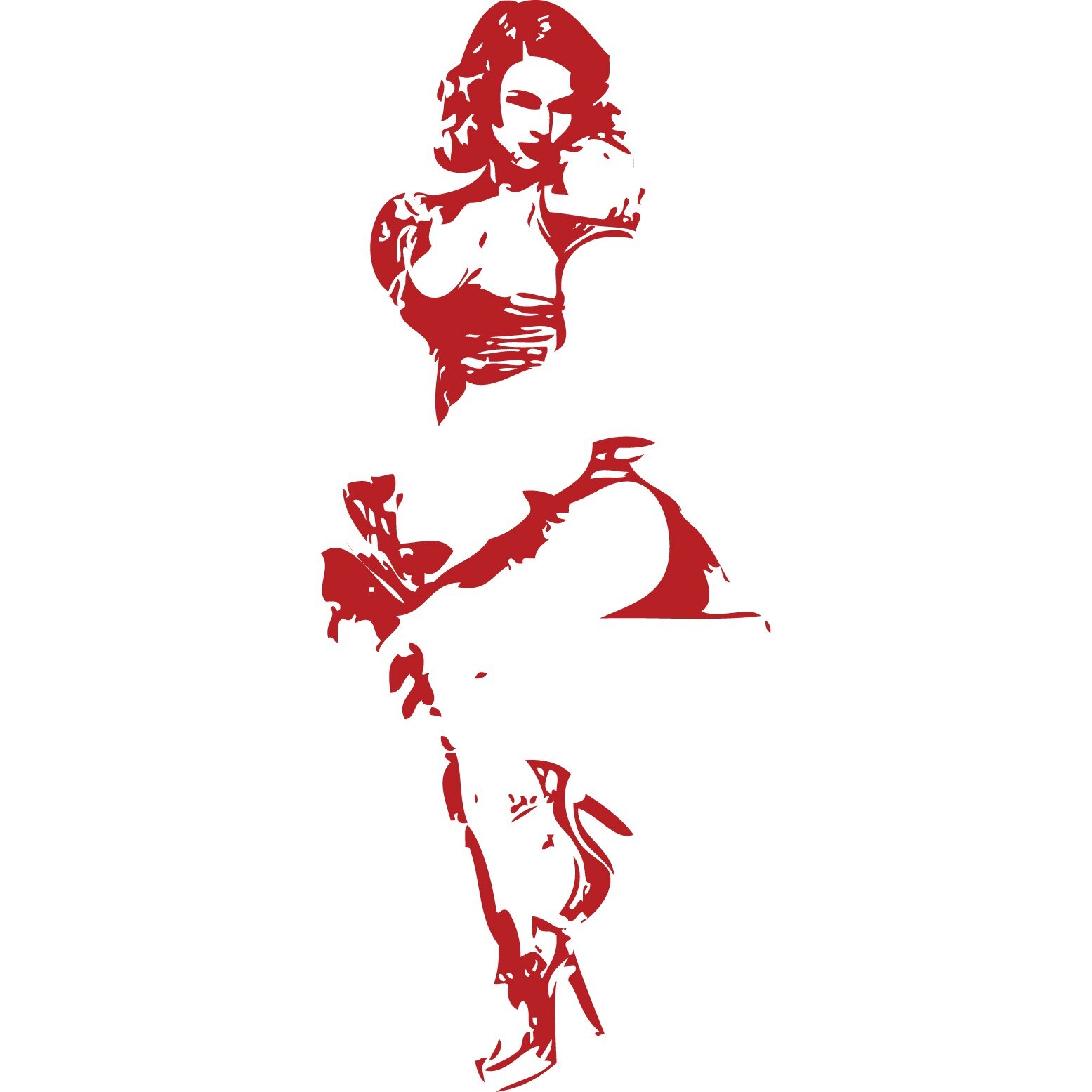 Domnisoara atragatoare - Sticker Decorativ - Rosu Cardinal - 75 x 182 cm